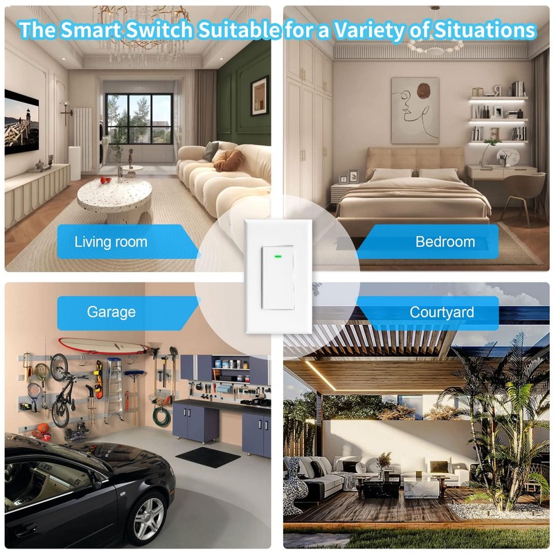 Smart Switch 3 Way Smart Alexa Light Switch Compatible with