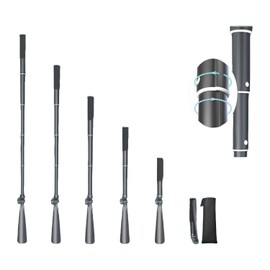 Taneltik shoe horn long handle,15"-39" Telescopic Shoe Horn, metal with Multiple Extensions folding shoe horn,Aluminum Alloy standing shoe horn for seniors men women,extandable shoe horn