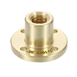 sourcing map 1 Pcs Tr10x2 Lead Screw Brass Nut, Trapezoidal Nut Linear Screw Acme Thread Screw Replacing Brass Nut (2mm Pitch, 1 Start, 2mm Lead) for 3D Printer Accessories