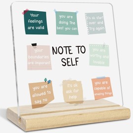 Note to Self, Motivational Acrylic Plaque Gift for Women, Mental Health Therapy Office Print Decorations for School Counseling Office Therapy Desktop Art Decor