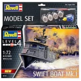 Revell 65176 Model Set US Navy Swift Boat Mk.I Vehicle Faithful Model Kit for Advanced Users, with Basic Accessories, Unpainted
