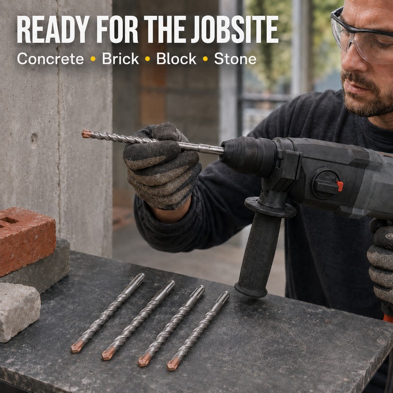 SDS Plus Chisel Set for Rotary Hammer Drill, Masonry Removal