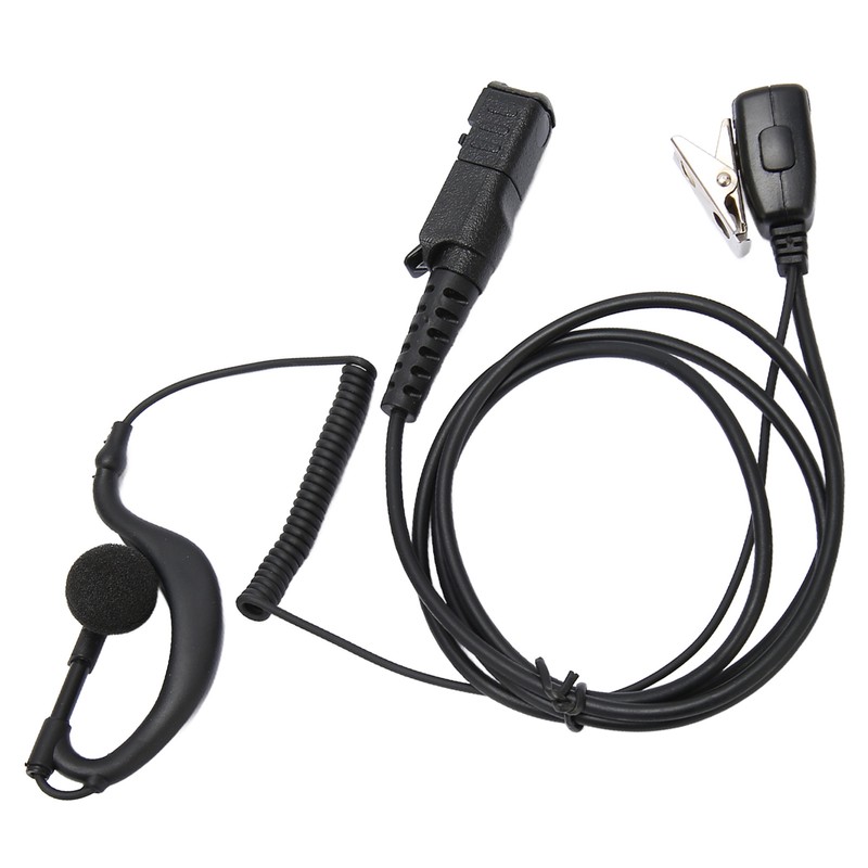 G Shape Earpiece PU Cable Walkie Talkie Earpiece with Mic