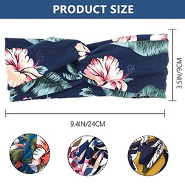 4PCS Bandas para la Cabeza Anchas para Mujer, Banda Boho, Cinta de Gimnasio Antideslizante Suave, Bandas Elásticas con Estampados Florales de Moda, Ba