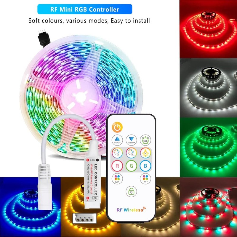 Taikuwu RF Mini RGB LED Controller with 13 Button Remote