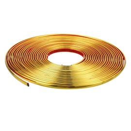 QUARKZMAN 2 Stück Selbstklebende Zierleisten, 0,3 Zoll x 33 Fuß Flexible Wandverkleidung Wasserdichte Selbstklebende Wandverkleidung für Spiegelrahmen Wandkante DIY Wohnkultur, Gold