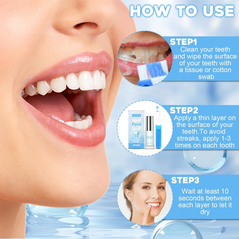 White Tooth Paint, White Tooth Paint, Instant Teeth Whitening Colour,