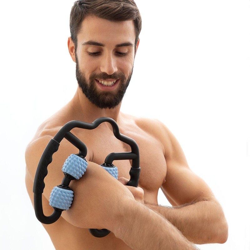 InnovaGoods Self-massager with wheels for adults, unisex, black, blue, 25
