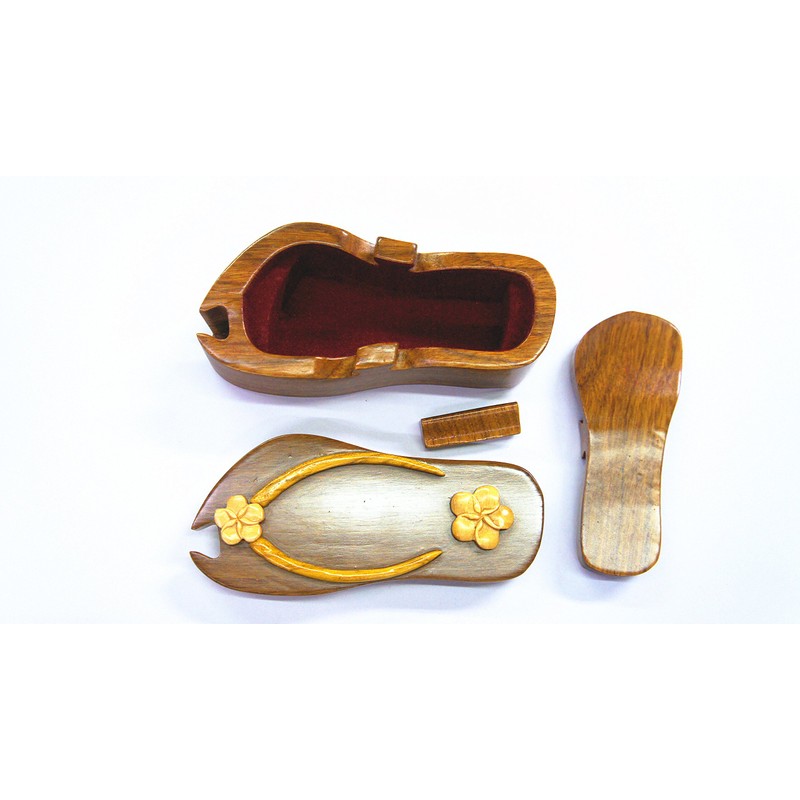 Plumeria Slipper Jewelry Puzzle Box