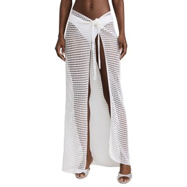 Bananhot Women's Midi Net Sarong, White, One Size