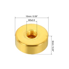PATIKIL M5x0.8 Cap Nut, 10 Pack Acorn Nut Screw Cap Insert Bolt Cover Flat Female Thread Decorative Hardware Fittings Light Fixtures Electrophoretic Gold