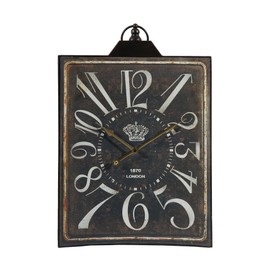 TREATLIFE HOME Large Vintage Black Rectangular Wall Clock with White Numerals, Durable Home Decor Accent