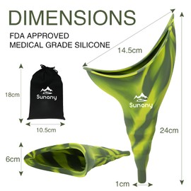 Female Urinal,Reusable Silicone Female Urinal Foolproof Women Pee Funnel Allows Women to Pee Standing Up,Women's Urinal is The Perfect Companion for Indoor Use (camo)