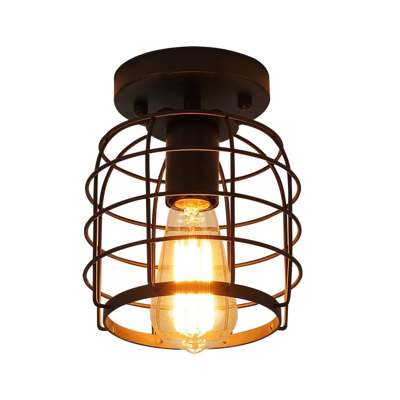 Create for Life® Industrial Vintage Flush Mount Ceiling Light,Rustic Metal