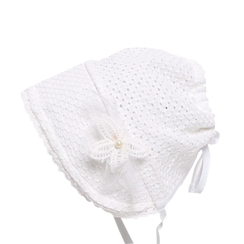 Baby Girl Toddlers Breathable Lacy Bonnet Eyelet Cotton Adjustable Sun