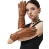 Neiicty Luxury Winter Long Leather Gloves Women Touchscreen Texting Warm