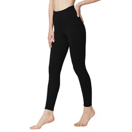 ONGASOFT Women High Waisted Yoga Pants with Pockets Workout Exercise Tummy Control Leggings Squat Proof Black