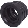 (Pack of 2) Black Rubber Sleeve for Drain Pipe, 1.57"
