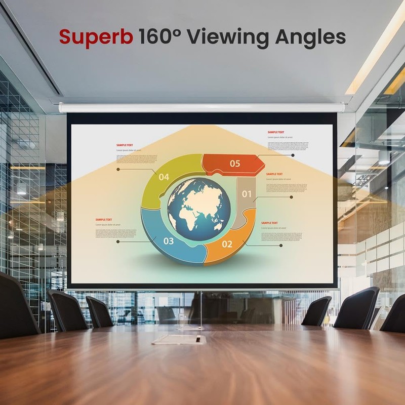 Pyle Manual Pull-Down Projector Screen - Universal 72-inch Roll-Down Retractable