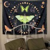 Algasan Blacklight Moth Moon Phase Tapestry Boho Butterfly Moon Wall