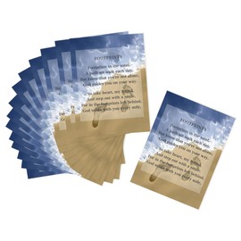Footprints in The Sand Card - 15 Mini Footprints Poem Card Set for Bible, Pocket Size Motivational Prayer Card | Inspirational Footprints in The Sand Poem Wallet Prayer Card Set | 15 Items Total