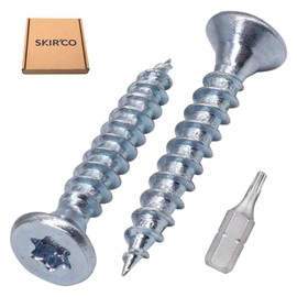 SKIR'CO (300 Pieces) Galvanised Steel Wood Screws 3.0 x 20 mm Torx Head Countersunk Chipboard Screws Full Thread