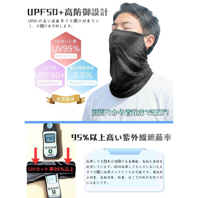 XGIUINI Face Cover, UV Protection, Mask (Upgraded Version Mesh Construction,
