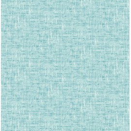 NuWallpaper NU2919 Aqua Poplin Texture Peel & Stick Wallpaper, Blue