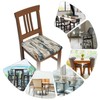 Granbey Teal Gold Stripes Dining Chair Seat Covers Set of