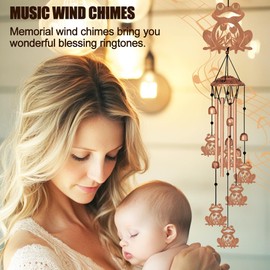 BEUNITONE Large Aluminium Wind Chimes 33" Outdoor Deep Tone Memorial Wind Chime with Frog Wind Catcher, Sympathy for Loss of Loved Mom Father,Metal Wind Chimes for Garden Patio Balcony Home Decor
