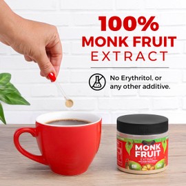 Monk Fruit Extract (90X Sweeter Than Sugar) Sugar Substitute, Zero Calories, Zero Glycemic, Non-GMO, 25% Mogroside V - Monk Fruit Sweetener No Erythritol by Transparency Foods (3oz, 1700 servings)