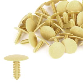 X AUTOHAUX 40pcs 5mm Hole Dia Plastic Bolt Rivet Trim Panel Clip Yellow for Car