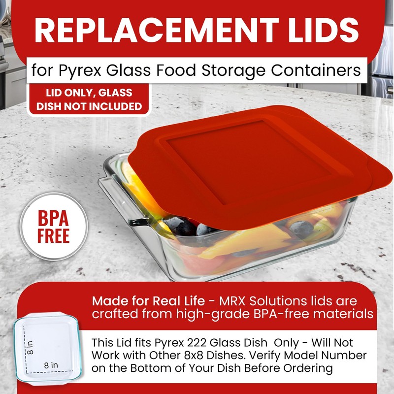 Replacement Lid fits Pyrex 2-Quart 8" x 8" Glass Baking