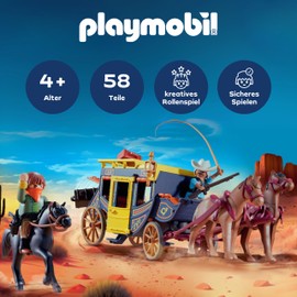 PLAYMOBIL Promo Pack | Postcoach Robbery | Toy from 4 Years | Gift for Children | Promotes Creativity & Role Play | Adventurous Play Set with Figures & Horses | 71862
