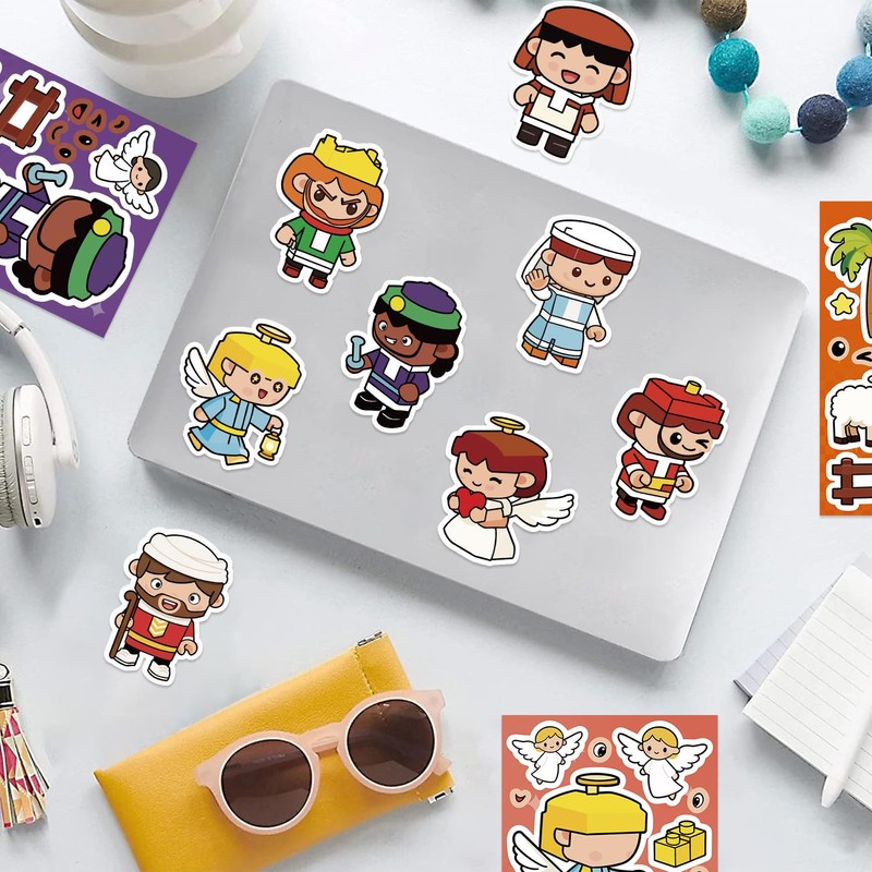 32 Sheets Christmas Religious Make a Face Sticker Make Your