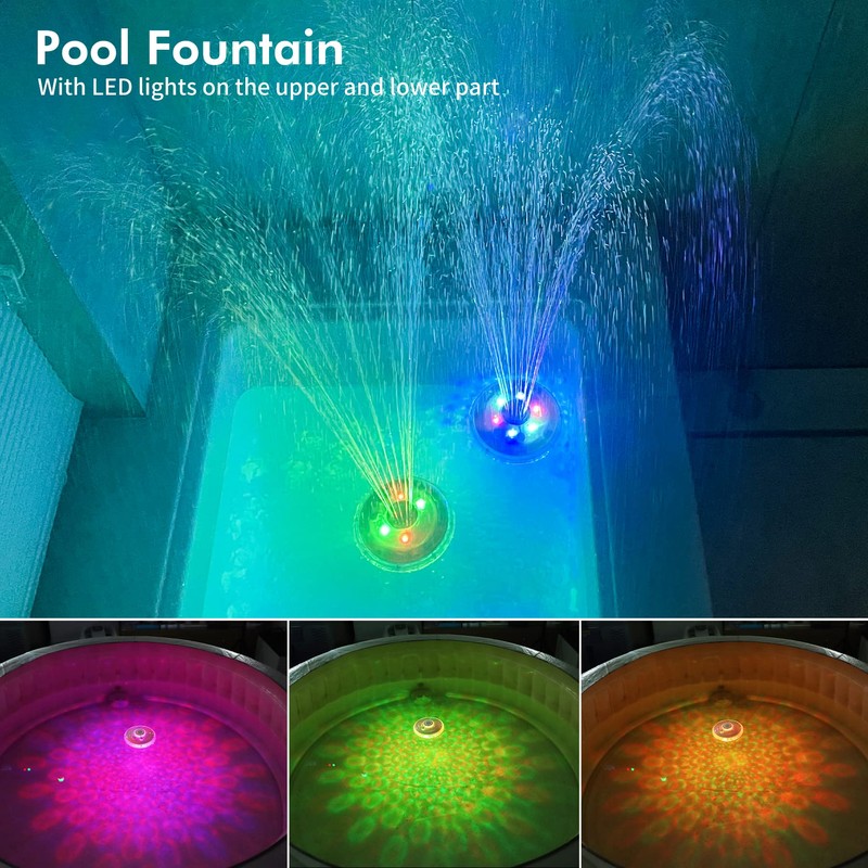 Floating Pool Fountain with Underwater Light Show, Floating Pond Fountain,