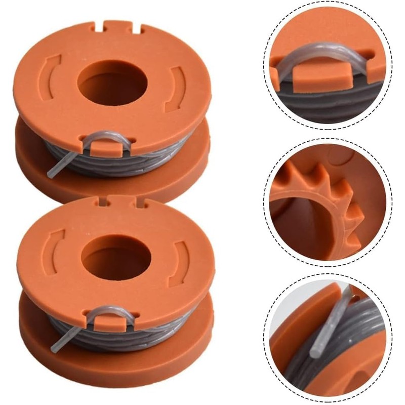 4PCS Strimmer Spool Line Replacement Spool & Line for Powerbase