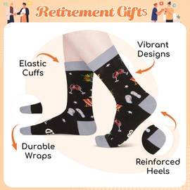 HAPPYPOP Retirement Gifts Ideas Socks - Gifts for Women Men Retired Gifts, Retirement Gift for Woman Man Older