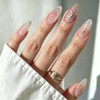Uñas Postizas con Punta Francesa, Uñas Press on para Manos,