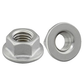Flange Nut without Locking Toothing According to DIN 6923 / Stainless Steel A2, V2A / Hex Nut with Flange without Locking Toothing, Collar Nut (Pack of 25, M6)