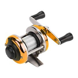 Smooth High Strength Lightweight Bait Casters Reel, Solid Spinning Fishing Reel, for Ice Fishing Outdoor Fishing(Golden)