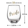 Lillian Rose Gold Bride Stemless Wine Glass, Height 4.75" (G115