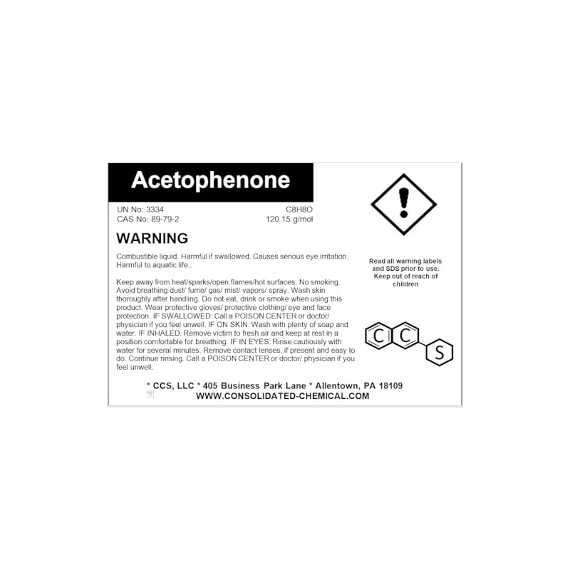Acetophenone - Premium High Purity Solvent - ACS Grade, 99.9%