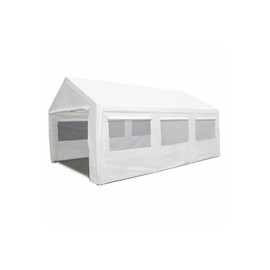 King Canopy 10ft x 20ft Canopy Enclosure Sidewall Kit w/Flaps and Screens, 2 Sides w/Screen, 2 Zippered Ends, 50 Ball Bungees, Fits 10ft 8in x 20ft Frame, Frame and Cover not Included, White