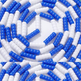 SquEqu 50 Pack Beaded Jump Rope Beads Replacement Tangle-Free Segmented Skipping Rope Rubber Bead Barrel Parts for Soft Beaded Skipping Ropes Cable Adults Kids Adjustable Segmented Jumping Rope