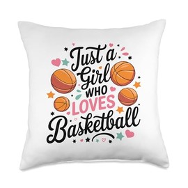 Just a girl that loves Basketball Throw Pillow