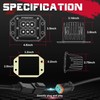 OFFROADTOWN Flush Mount LED Pods with Wiring Harness, 5'' 12,000LM