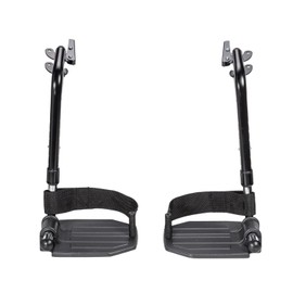 Heavy-Duty Wheelchair footrest Replacement,Economy Footrest for Bariatric Wheelchairs and Transport Chair, Aluminum Footplates and Heel Loops,Universal Swing Away Footrests, stdsf-tf(1 Pr, Black)