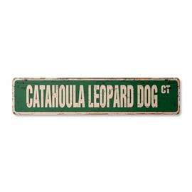 Catahoula Leopard Dog Vintage Plastic Street Sign Hound Hunting Louisiana Wild Boar | Indoor/Outdoor | 36" Wide