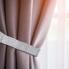 2pcs Crystal Rhinestone Diamond Curtain Tie Backs,Modern Simple Style Drape